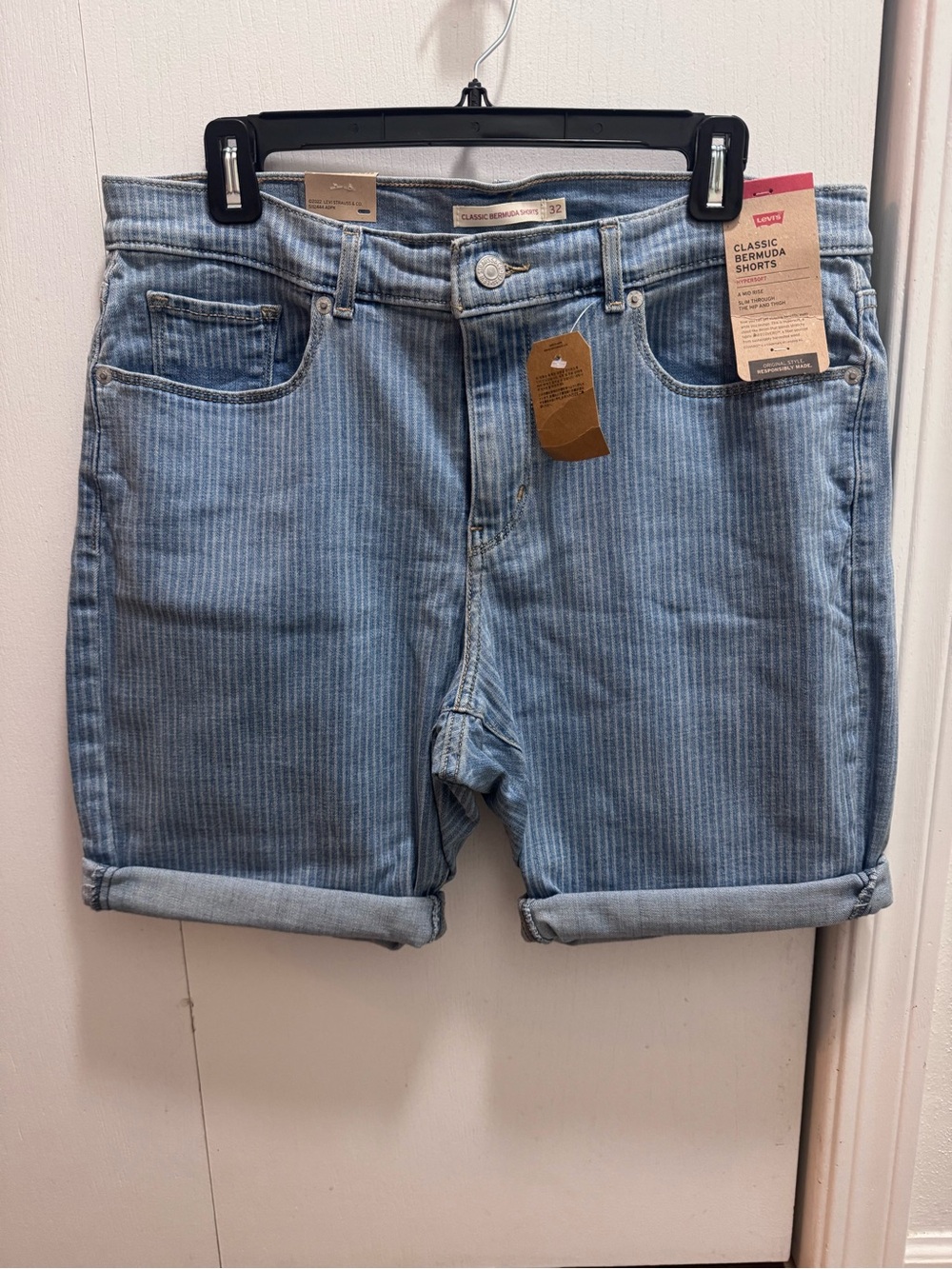 Levi's Classic Pinstripe Bermuda Shorts